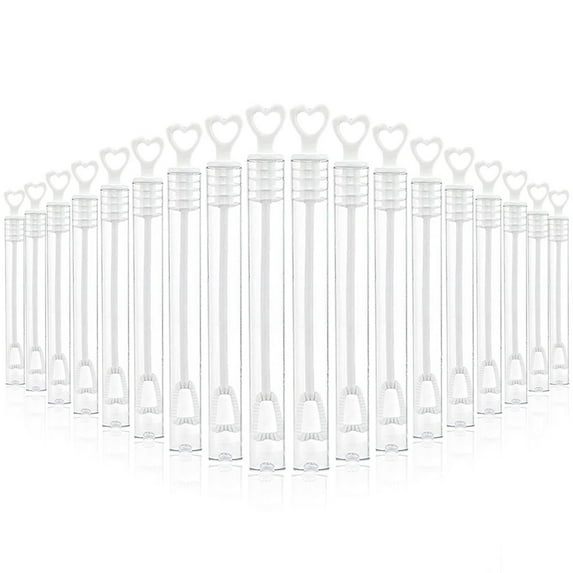 Minkissy 18Pcs Empty White Bubble Wands Refillable Bottles for Wedding Party Decoration