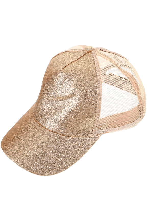 Women's Baseball Cap Golden Oxford Nylon Mesh Breathable Hat for Outdoor Activities