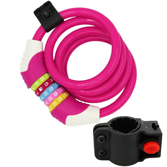 Minkissy 1PC Bike Cable Lock Combination Lock in Pink for Security and Password Protection for Cyclists