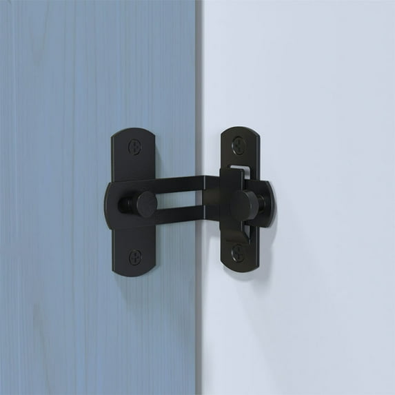 Minkissy 1-Pack Black Stainless Steel Barn Style Door Latch, Heavy Duty Hardware for Gates and Doors