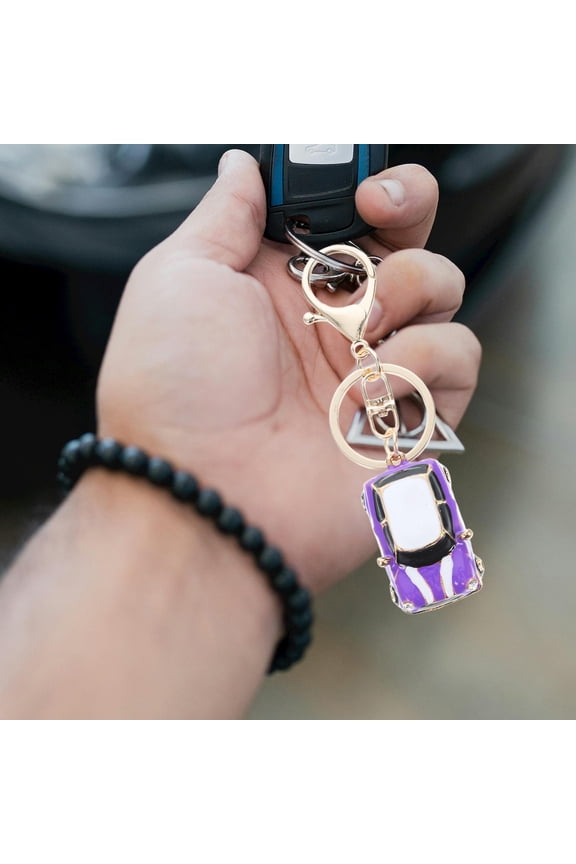 1 Pack Mini Car Keychain Rhinestone Car Accessories Charm for Women Girls Stylish Car Decoration