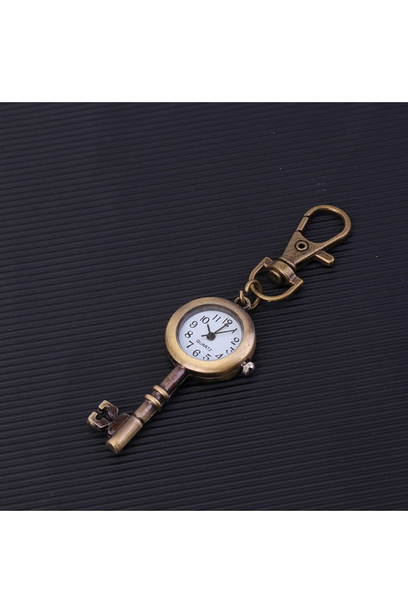 1Pack Watch Pendant Key Antique Brass Alloy Retro Design Time Telling Daily Use for Women Men