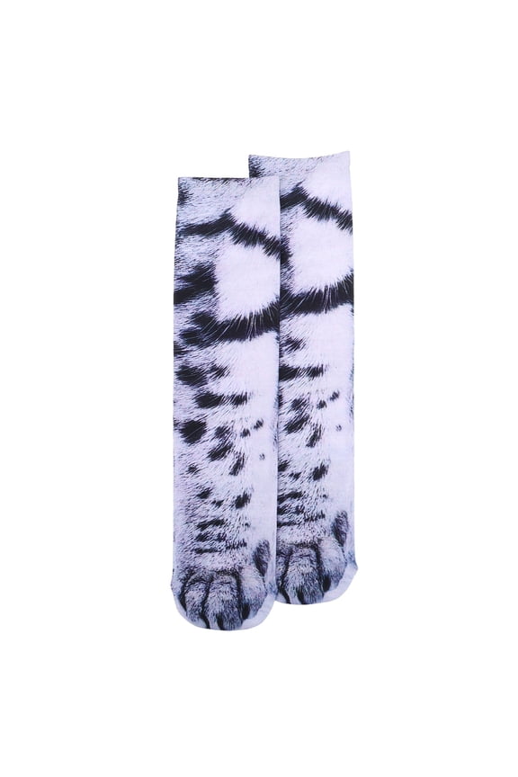 1Pair Cat Paw Socks with Realistic 3D Print Funny Thermal Animal Socks for Holiday Party and Winter Wear