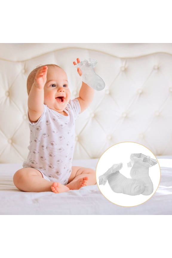 1Pair Decorative White Knee Socks with Soft Cotton and Stylish Tulle for Special Occasions