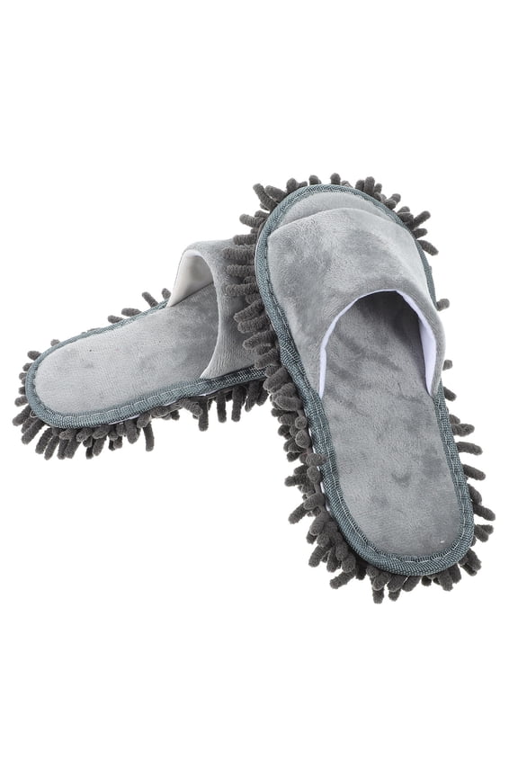 1Pair Washable Dusting Slippers with Chenille Sole for Comfortable Home Cleaning