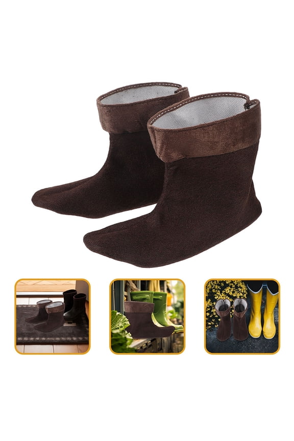 Warm Boot Inserts, 1 Pair with Soft Plush Lining for Comfortable Winter and Rain Boots, Cozy Foot Warmers