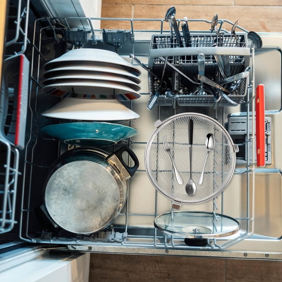 Minkissy 1Pc Durable Metal Dishwasher Basket Fork Knives Storage Rack for Household Kitchen