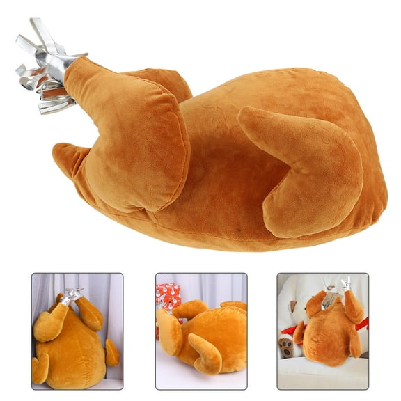 Minkissy 1Pc Durable Plush Turkey Pillow Christmas Throw Pillow Orange for Sofa Decor
