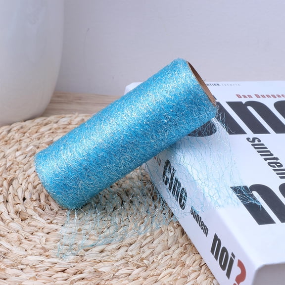 Minkissy 1Pc Sky Blue Wedding Gauze Roll DIY Craft Fabric Durable Polyester for Chair Sashes Floral Projects