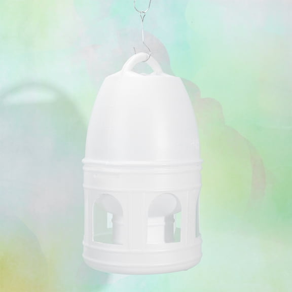 Minkissy 1Pc White Plastic Hanging Water Dispenser for Pets Automatic Feeding Bottle