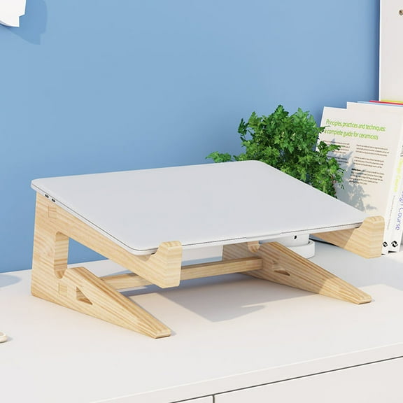 Minkissy Ergonomic Laptop Stand Khaki Adjustable Height Aluminum Holder for Desk Use