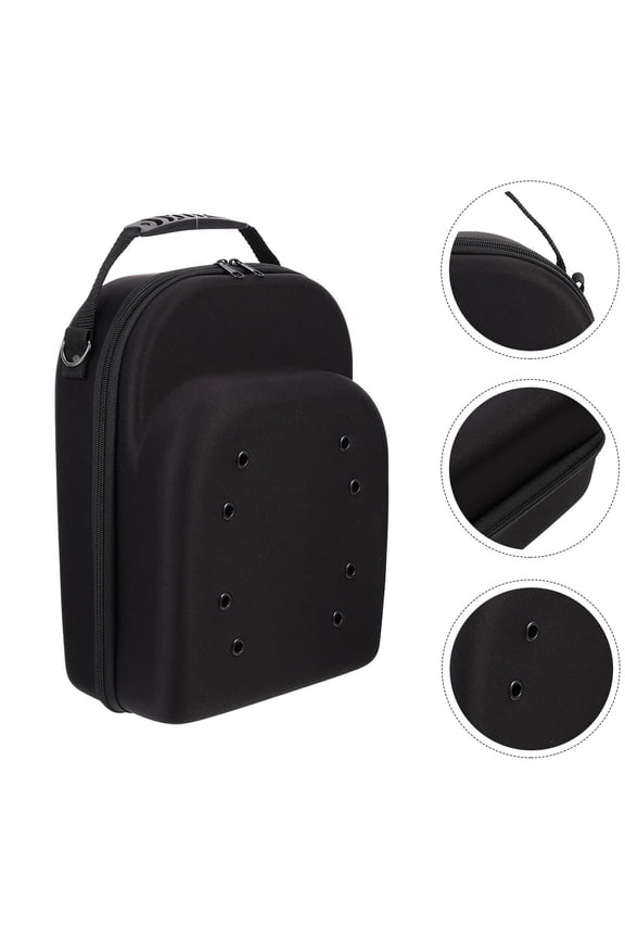 Black EVA Travel Case with Design for Baseball Caps and Hats, Protective Hard Shell Storage