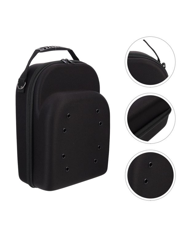 Black EVA Travel Case with Design for Baseball Caps and Hats, Protective Hard Shell Storage