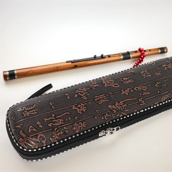 Minkissy Wind Instrument Flute Carrier Case 1Pc Travel-Friendly Storage Bag in Coffee Color for Musicians