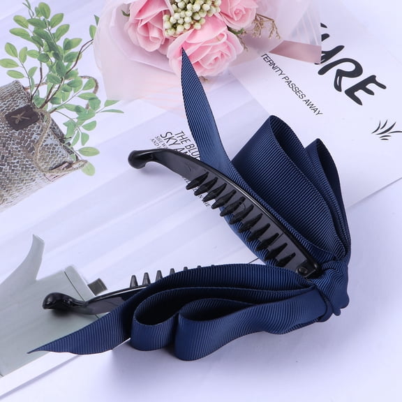 Minkissy 1Pcs Hair Clip for Girls Navy Polyester Hair Styling Everyday Use