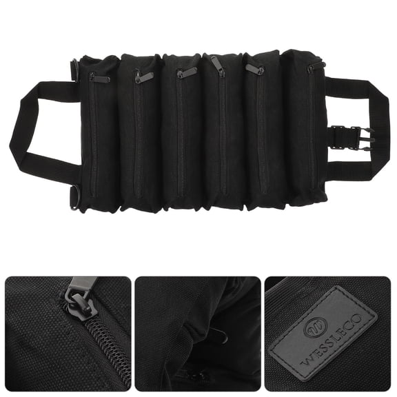 Minkissy Canvas Tool Roll Bag with Zipper, 6-Pocket Organizer for Car, Auto, and Garage Tool Storage