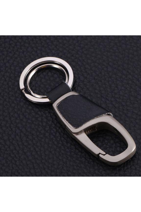 1Pcs Simple Keychain Durable Key Ring for Keys with Smooth Texture in Black Nickel