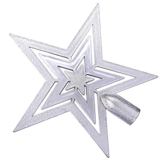 Minkissy Silver Xmas Star Treetop Small Tree Decoration Craft 1Pack