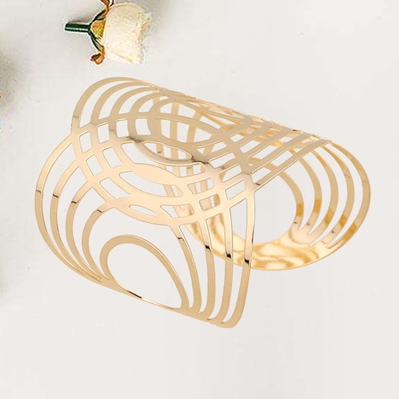 Minkissy 1Pcs Wrist Bracelet Women Stylish Hollow Out in Golden Alloy for Valentine's Day Jewelry