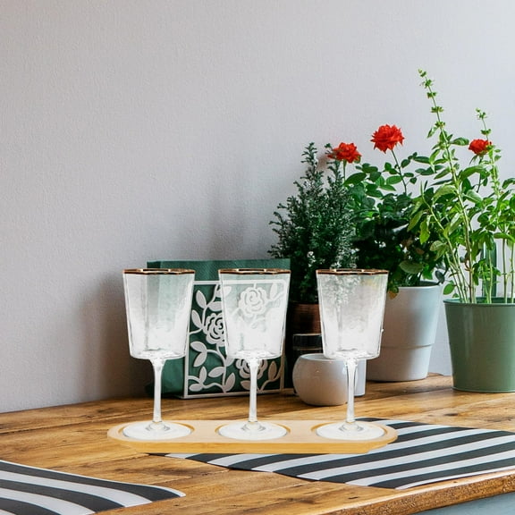 Minkissy Chocolate Serving Tray with Stable Beer Glass Holder and Tasting Board for Kitchen and Bar