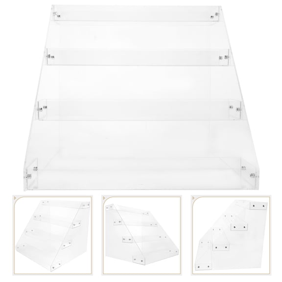 Minkissy 1Set Clear Display Riser Holder Acrylic Multi-Level Tiered Beverage Display Rack Retailers
