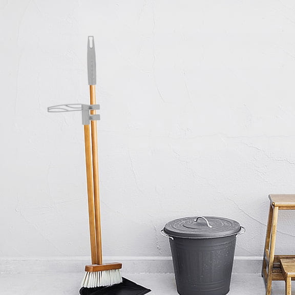 Minkissy 1Set Easy Install Grey Mop Handle Replacement Grip with Hanging Hole for Home Use