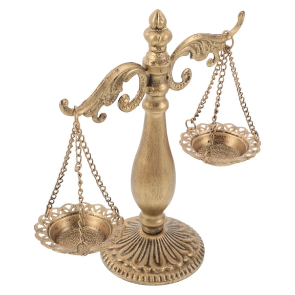 Minkissy Golden Metal Libra Balance Scale Decorative Ornament for Lawyer Office Desk Art Piece