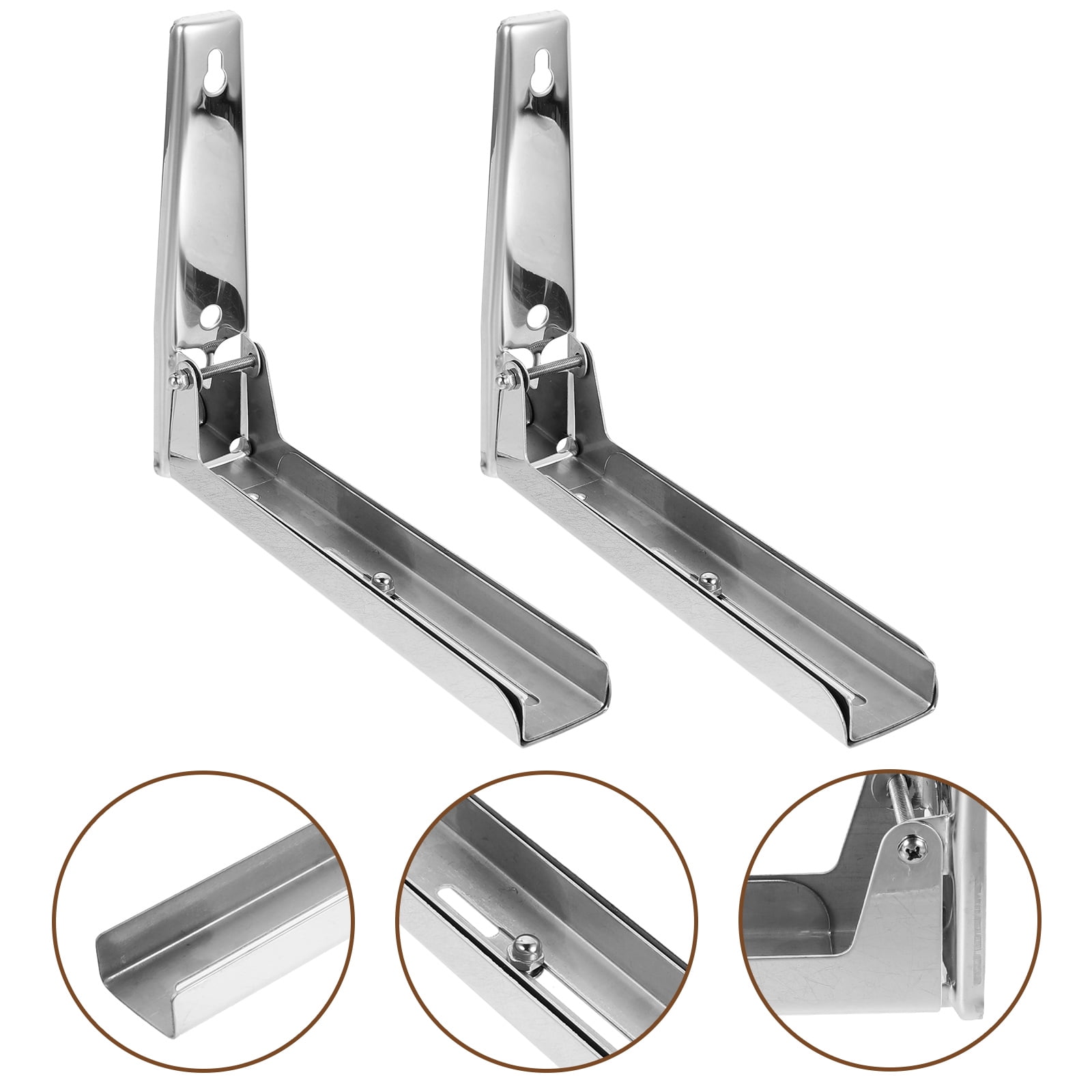 Minkissy 1Set Oven Shelf Brackets Wall-mounted for Kitchen Microwave Oven Silver Finish