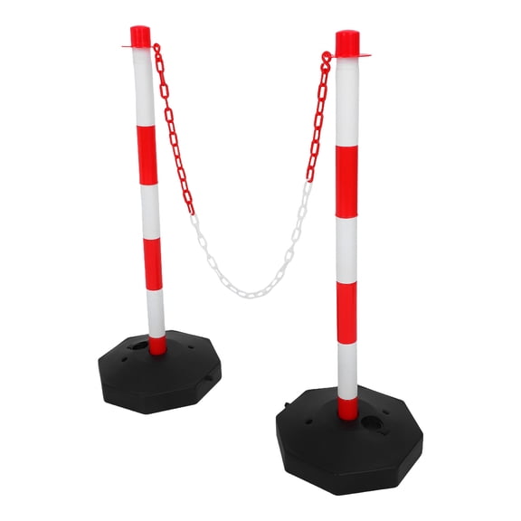 Minkissy 1Set Traffic Safety Barrier Post with Detachable Rubber Base and Handle for Traffic Control