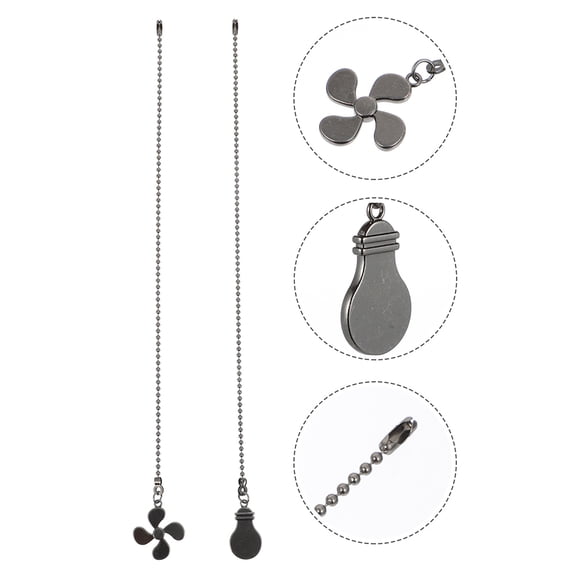 Minkissy Ceiling Fan Pull Chain Metal Decorative Black for Light Fixtures and Fans