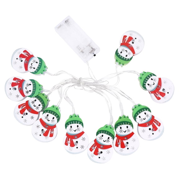 Minkissy 1Set White LED Lamp String Snowman Light Ornament for Festive Decoration