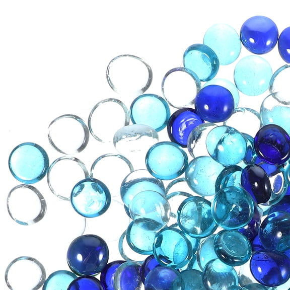 Minkissy Glass Beads Flat Stones for Landscape Glass Decor and Water Gardens