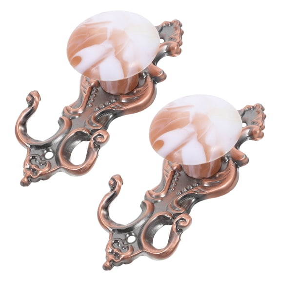 Minkissy Bag Hooks For Wall Coat Hooks Chocolate Iron 2 Hooks