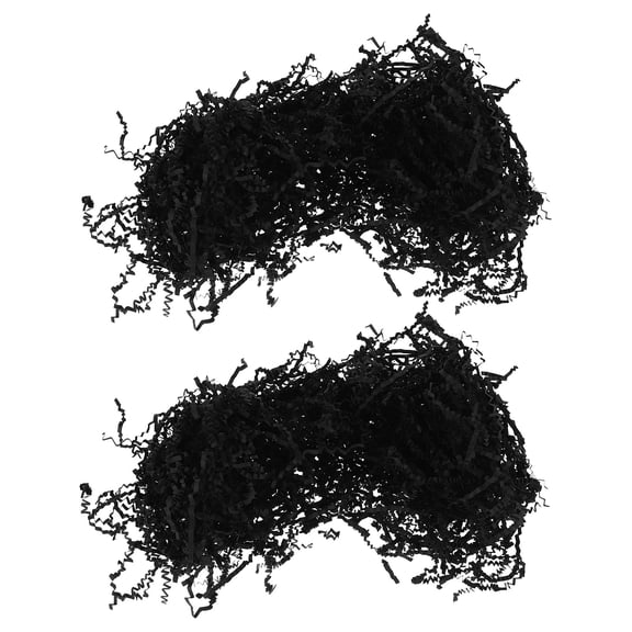 Minkissy 2-Pack Black Crinkle Paper Shreds for Gift Basket Packaging, Wrapping, and Decorative Crafts