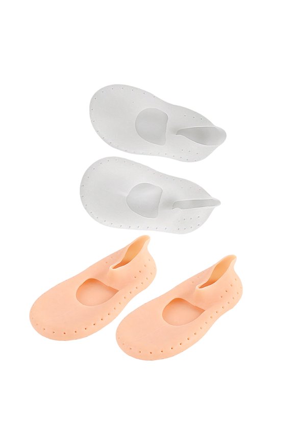 2 Pairs Silicone Heel Socks for Dry Cracked Heels, Moisturizing and Anti-Crack, Comfortable for Daily and Formal Wear