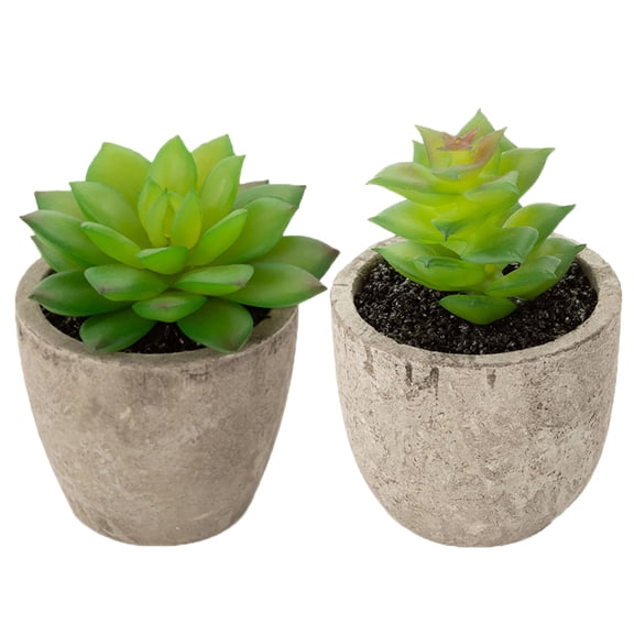 Minkissy 2-Pack Artificial Plants in Decorative Pots, Assorted Colors, Perfect Office and Home Decor