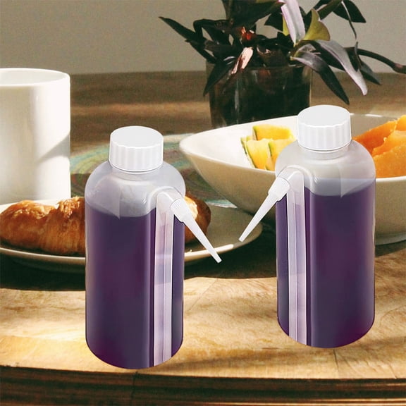Minkissy 2-Pack Transparent Sauce Dispenser Bottles for Condiments, Juice, and Storage, Easy Squeeze Design for Kitchen Use