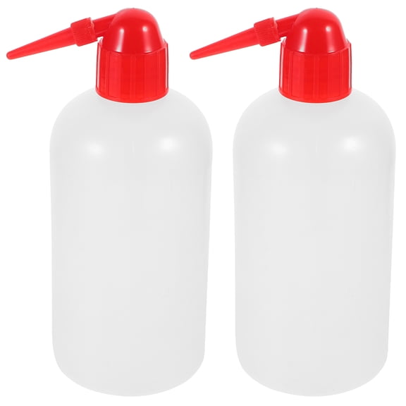 Minkissy 2-Pack Assorted Color PP Angled Bottles for Laboratory, Science Experiments, and Cleaning Applications