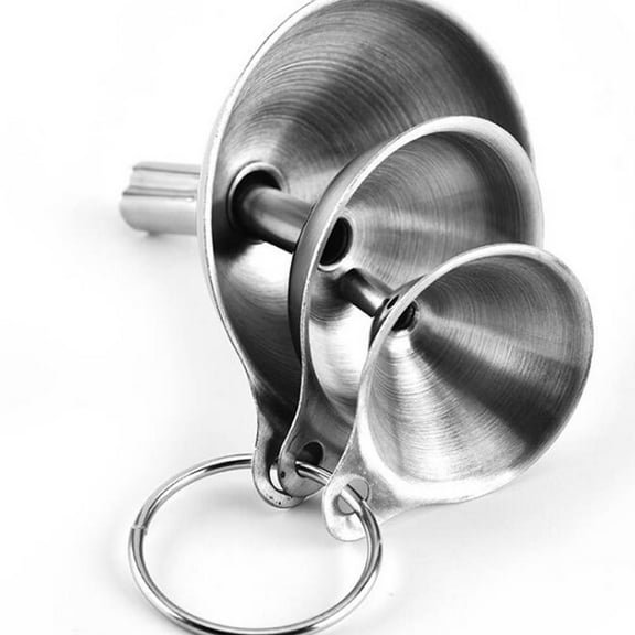 Minkissy Stainless Steel Kitchen Funnels Set of 2 Cone Shape Cooking Baking Tools with 3 Sizes