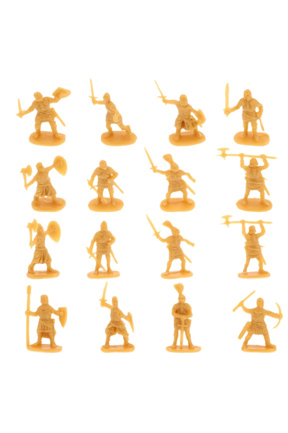200Pcs Medieval Miniatures Figurine Set In Golden For Model Collectors And Office Decoration