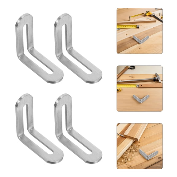 Minkissy 20PCS Adjustable Slotted L Brackets for Furniture Mounting and Home Decoration, Metal Angle Support