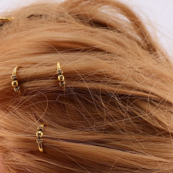 Minkissy 20Pcs Braid Hair Dress Alloy Hair Jewelry Rings for Charming Party and Wedding Look