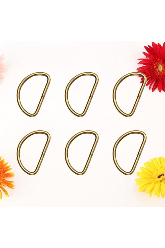 20Pcs Durable Golden D Ring Buckle for Craft Uses on Bags Harnesses and Key Chains