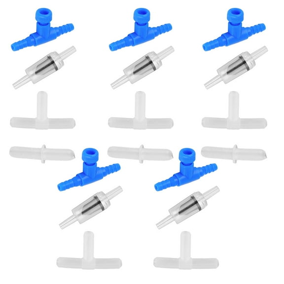 Minkissy 20Pcs Fish Tank Air Flow Splitter with Valve Easy Installation Oxygen Distribution Tool