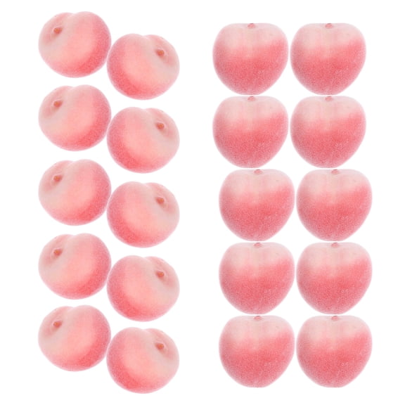 Minkissy 20Pcs Pink Fake Peach Decoration Plastic Fruit Ornament for Creative Home and Wedding Use