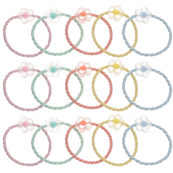 Minkissy 20pcs Clear Cartoon Design Hair Ties Lightweight Durable Elastic Ponytail Holders