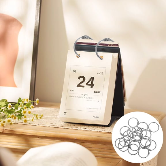 Minkissy 20pcs Office Binder Supplies Silver Stainless Steel Binding Rings For Index Cards