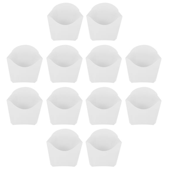 Minkissy 24Pcs French Fries Container White Color Wide Rim Design Grease Proof For Catered Event