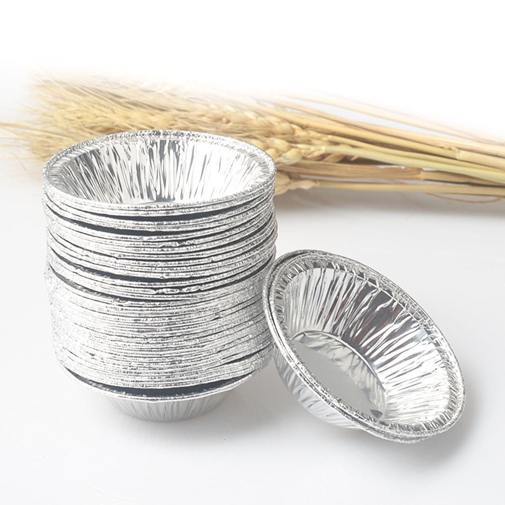 Minkissy 250PCS Aluminum Foil Muffin Pans Baking Tool Silver for Anniversary Parties
