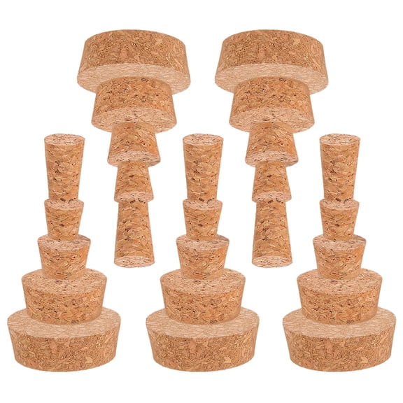 Minkissy 25PCS Assorted Size Cork Stoppers Softwood for Laboratory Jars and Home Users Storage